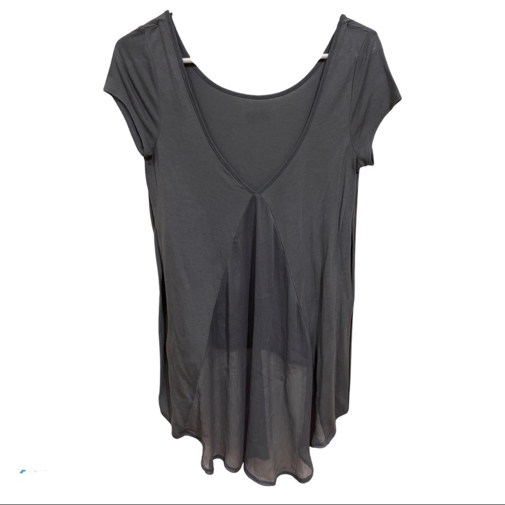American Eagle Sheer Back Top Grey